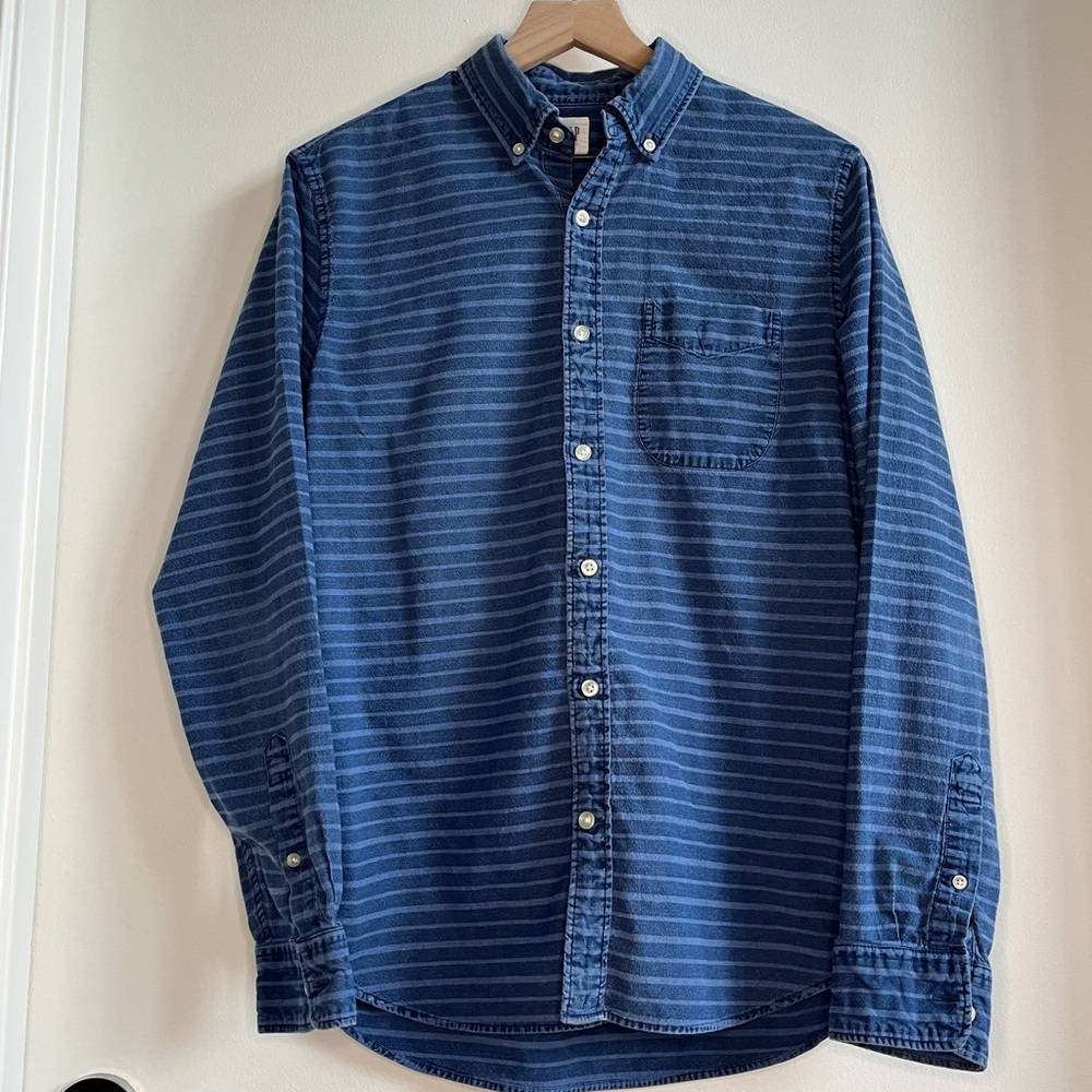 Gap Chambray Denim Striped Shirt